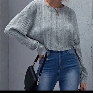 Grey cropped sweater